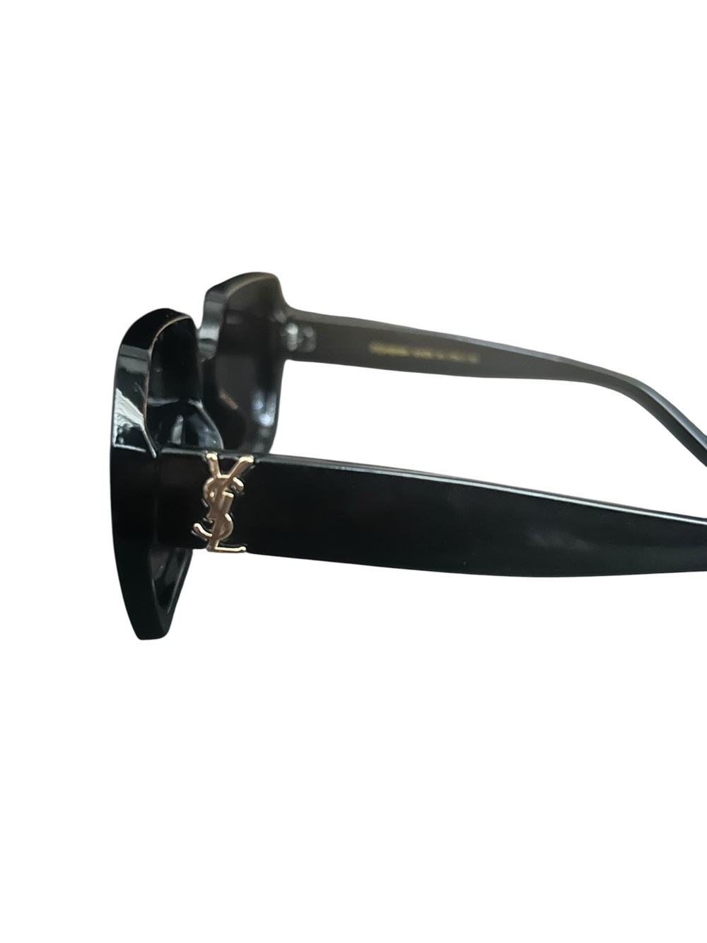 Black Sunglasses with Gold Emblem